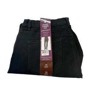 Gloria Vanderbilt Amanda Classic Tapered Jeans 18 Short Black NEW NWT